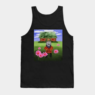 groundhog with flowers and house Tank Top